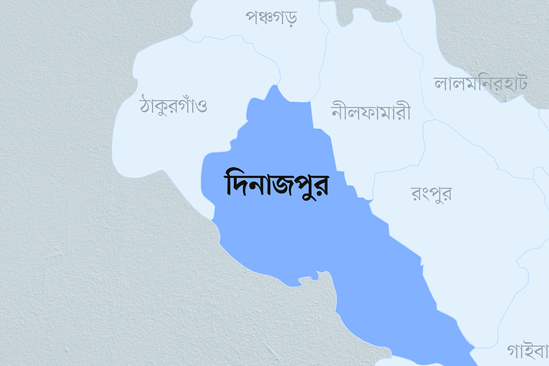 দিনাজপুর জেলার মানচিত্র