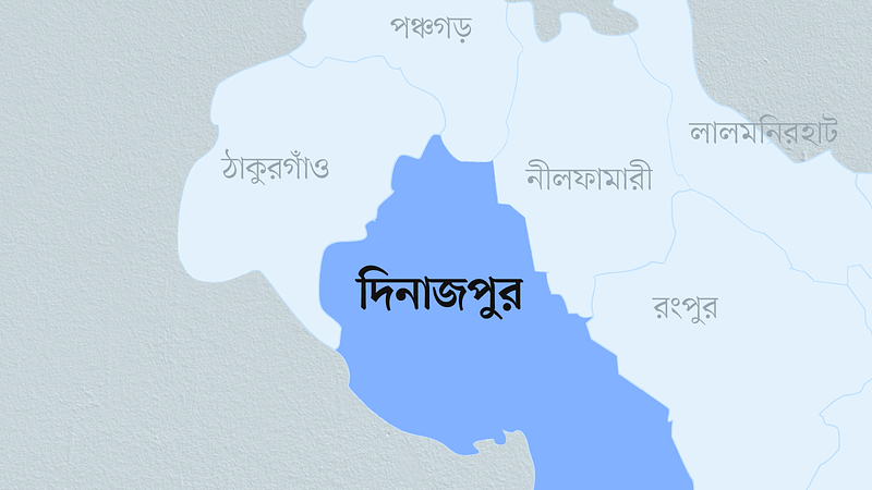 দিনাজপুর জেলার মানচিত্র