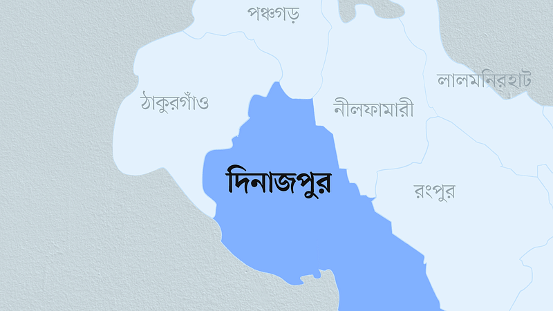 দিনাজপুর জেলার মানচিত্র