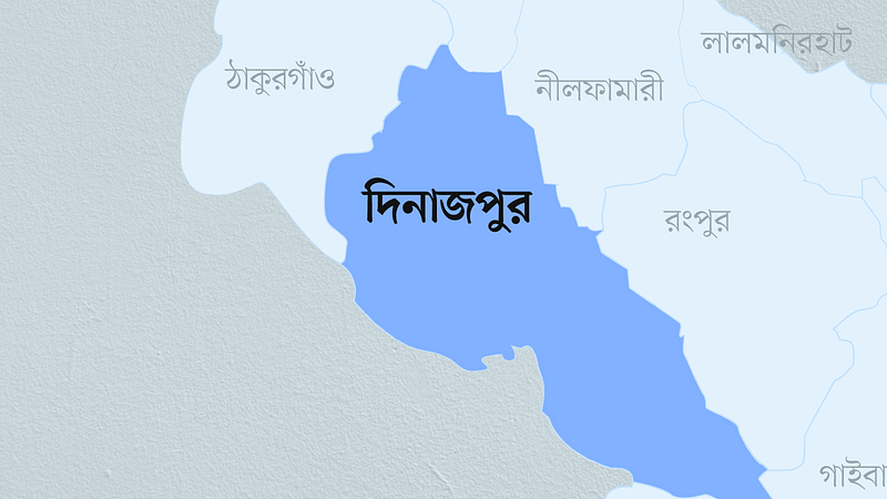 দিনাজপুর জেলার মানচিত্র