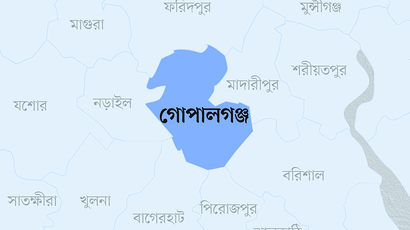 গোপালগঞ্জ জেলার মানচিত্র