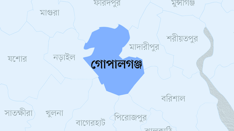 গোপালগঞ্জ জেলার মানচিত্র