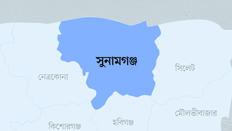 সুনামগঞ্জ জেলার মানচিত্র