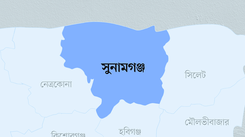 সুনামগঞ্জ জেলার মানচিত্র