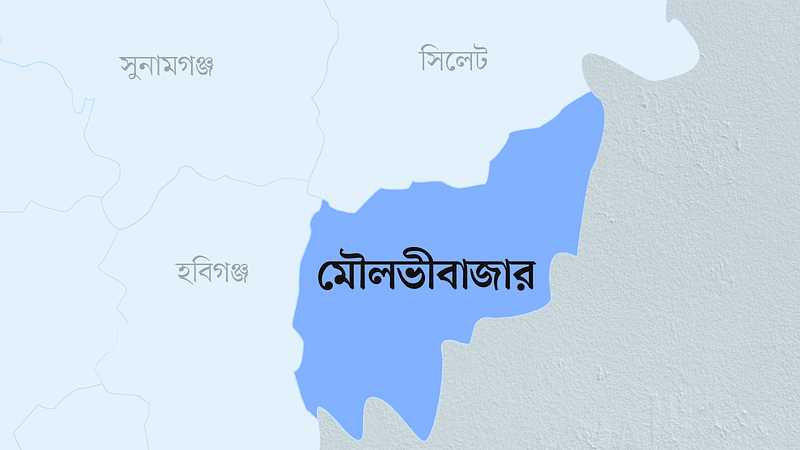 মৌলভীবাজার জেলার মানচিত্র