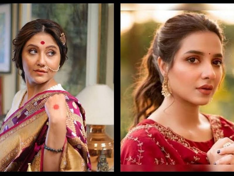 যৌথভাবে সেরা অভিনেত্রীর পুরস্কার হাতে তুলেছেন স্বস্তিকা ও শুভশ্রী