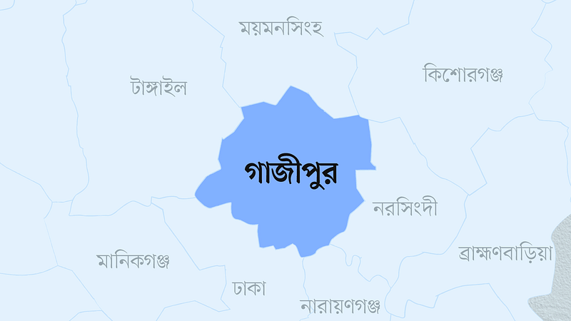 গাজীপুর জেলার মানচিত্র