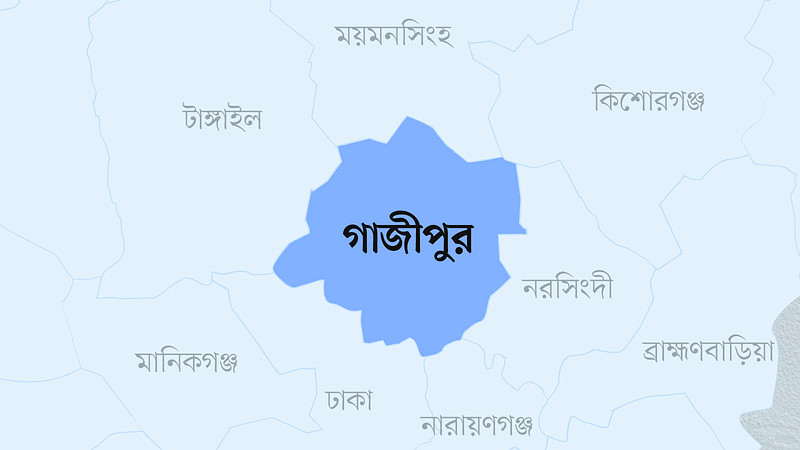 গাজীপুর জেলার মানচিত্র