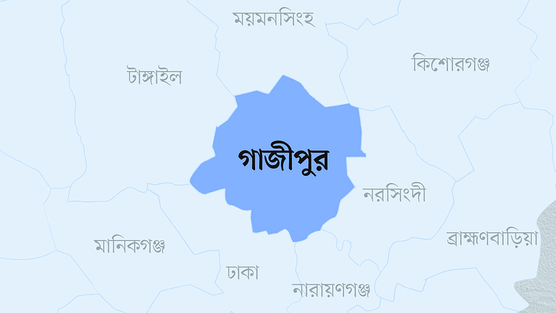 গাজীপুর জেলার মানচিত্র