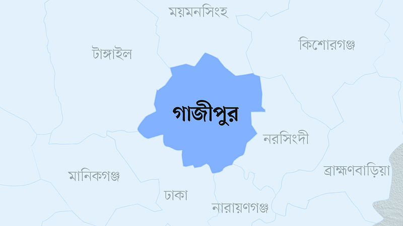 গাজীপুর জেলার মানচিত্র