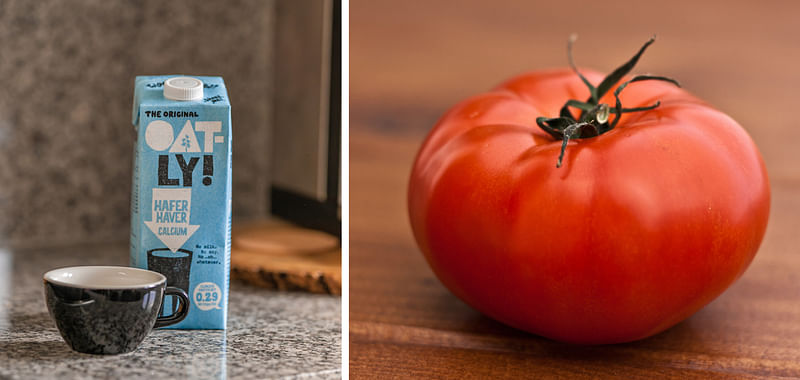 Oat milk and tomato juice removes oily skin