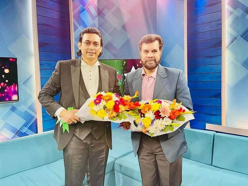 একটি টেলিভিশন অনুষ্ঠানে ইলিয়াস কাঞ্চন ও জায়েদ খান