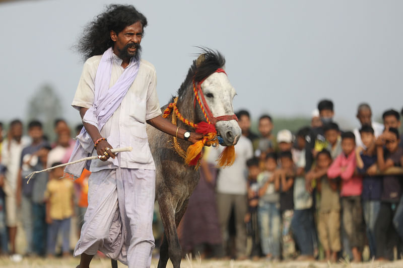 ঘোড়া নিয়ে প্রতিযোগিতার মাঠে আসছেন ঘোড়ার মালিক