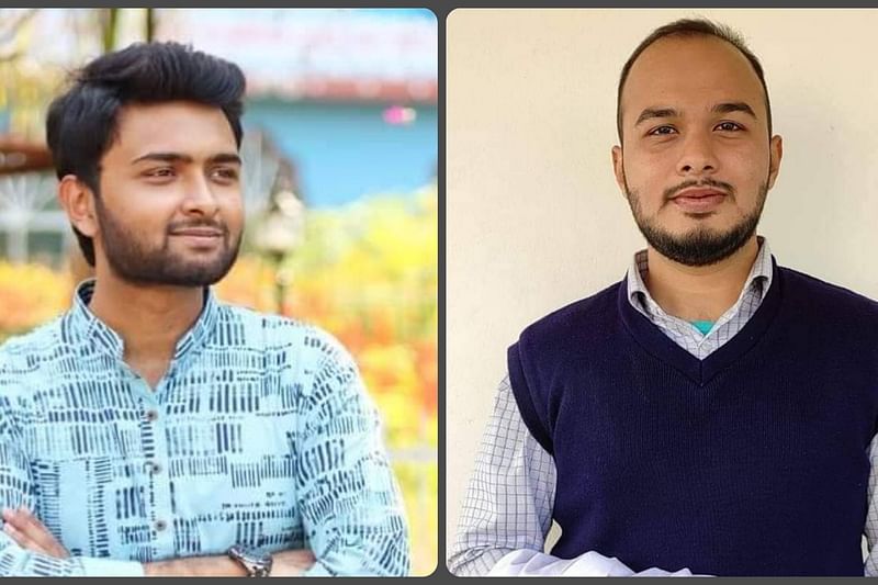 সভাপতি অনিন্দ্য কুশল পাল (বাঁয়ে) ও সাধারণ সম্পাদক শেখ সাদাত ইয়ামিন (ডানে)