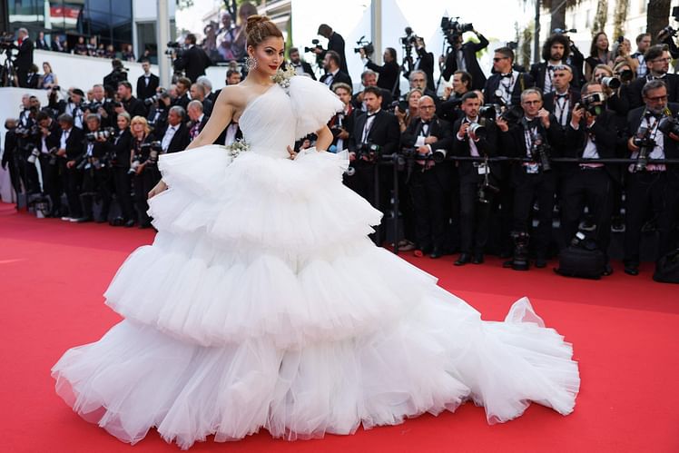 Bollywood beauty Urvashi Rautela took part in Cannes Film Festival for the first time.  On the first day of the festival, she appeared on the red carpet in a white twill gown by Tony Ward Katur