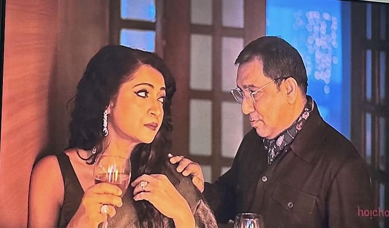 ‘বুকের মধ্যে আগুন’ এর একটি দৃশ্যে তানিয়া ও তৌকির আহমেদ