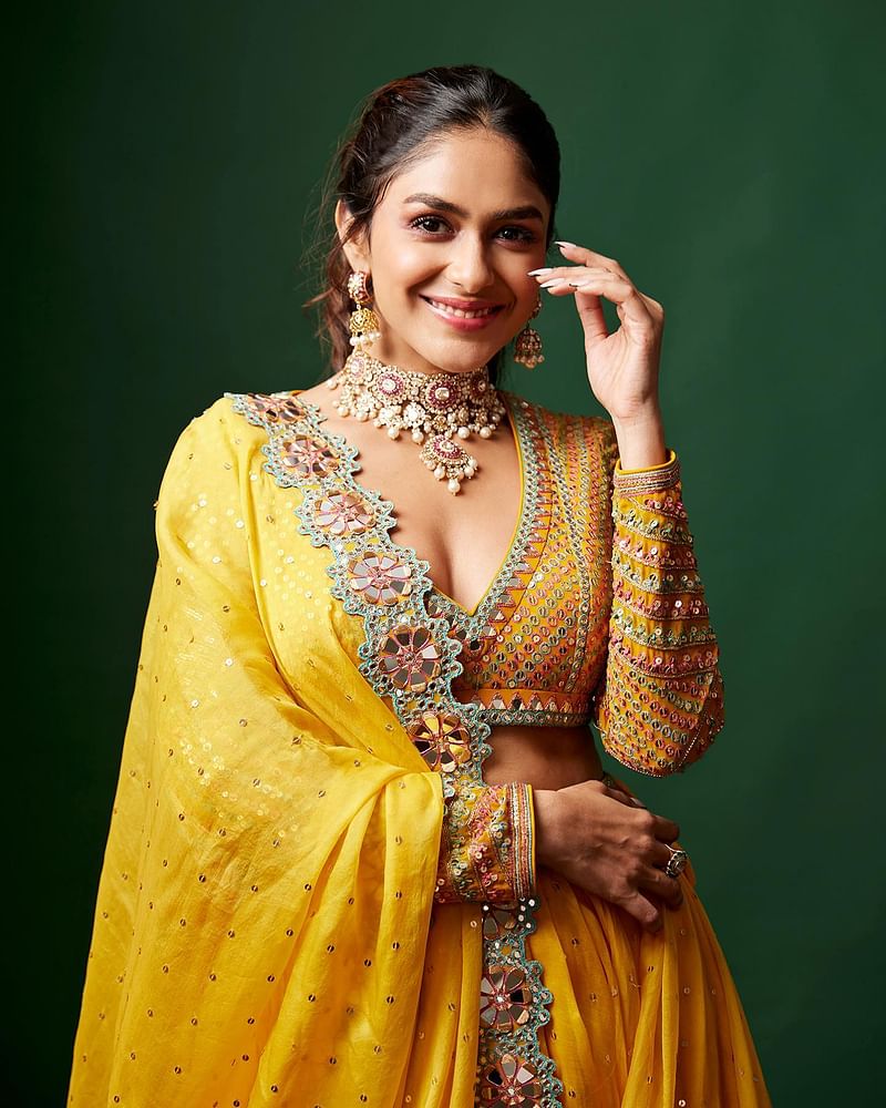 চলতি বছর হিন্দি ও দক্ষিণি মিলিয়ে বেশ কয়েকটি সিনেমায় দেখা যাবে ম্রুণাল ঠাকুরকে। এর মধ্যে আছে ‘ফ্যামিলি স্টার’, ‘পূজা মেরি জান’ ইত্যাদি। ছবি: ইনস্টাগ্রাম থেকে