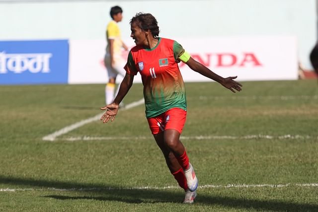 ভুটানের বিপক্ষে জোড়া গোল করেছেন সাবিনা খাতুন