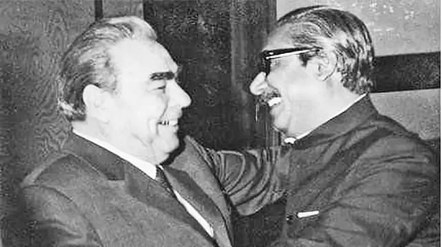 Leonid Brezhnev, President of the then Soviet Union met Bangabandhu Sheikh Mujibur Rahman on 3 March 1972. Photo: Collected