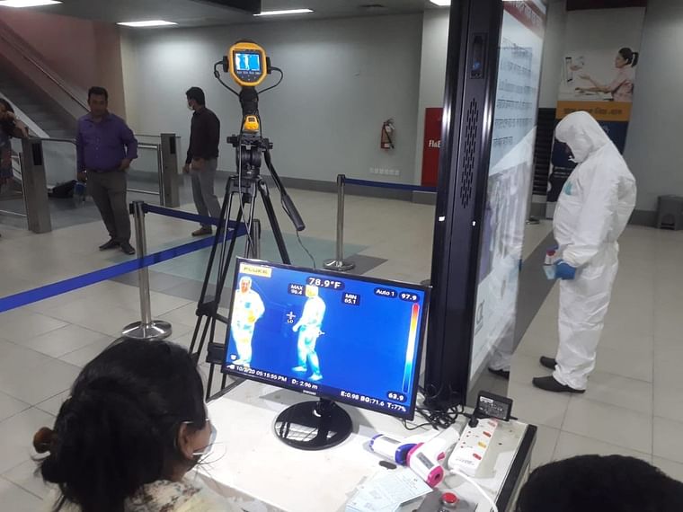 Thermal scanner at Shah Amanat International Airport, Chattogram