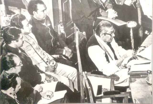 Sheikh Mujibur Rahman at the Islamic nations meet (OIC) in Lahore on 23 February 1974.
