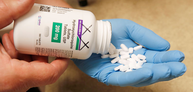 The drug hydroxychloroquine, pushed by US president Donald Trump and others in recent months as a possible treatment to people infected with the coronavirus disease (COVID-19), is displayed in Provo.