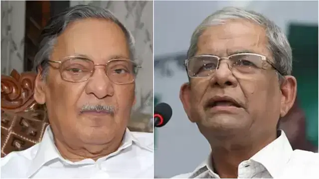 Former VC of Dhaka University professor Emajuddin Ahmed and BNP secretary general Mirza Fakhrul Islam Alamgir.