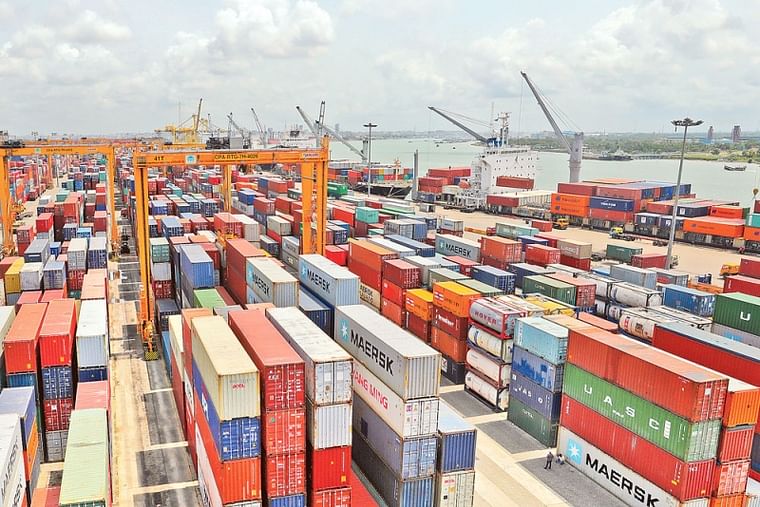 Containers at Chattogram port