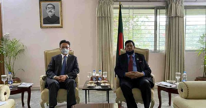 Chinese ambassador to Bangladesh Li Jiming  meets foreign minister AK Abdul Momen in Dhaka
