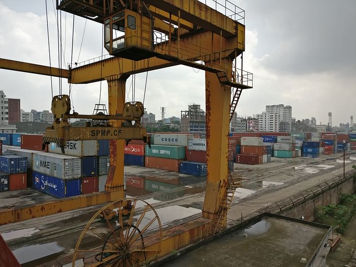 Container depot at Kamalapur railway station, Dhaka on 28 September 2020