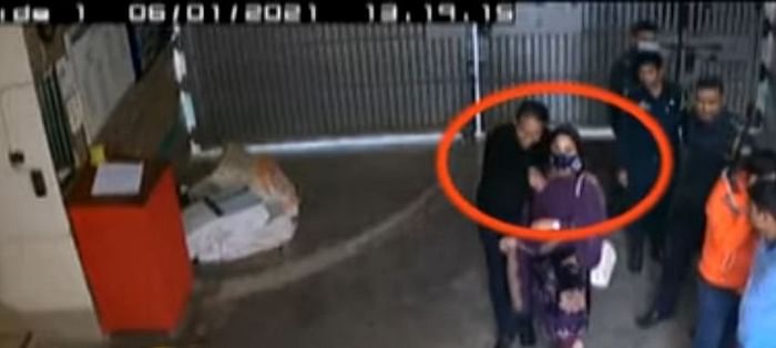 GM Tushar and the woman were seen laughing at the CCTV footage. 