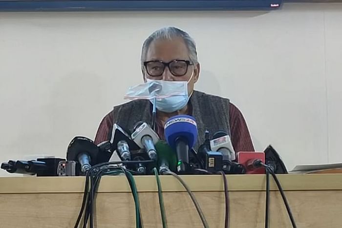 Nazrul Islam Khan speaks at a press conference held at the party’s chairperson office at Gulshan, Dhaka. 