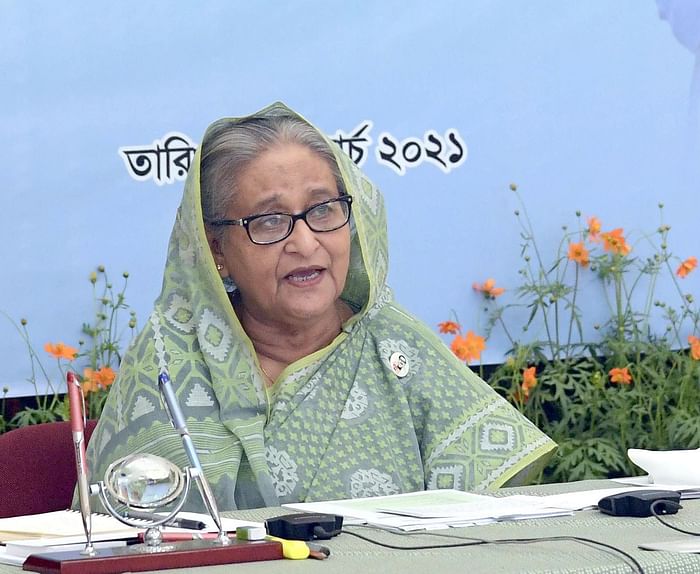 Prime minister Sheikh Hasina virtually inaugurating the BIFD on Monday. 
