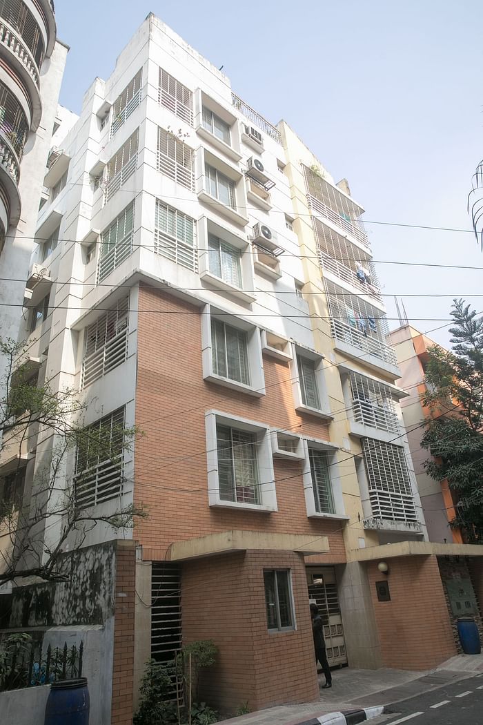 Photo shows the building where Abul Kashem owns one of his two apartments in Uttara Sector 6 in Dhaka. 
