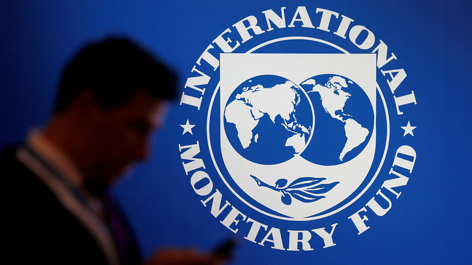 A logo of IMF 