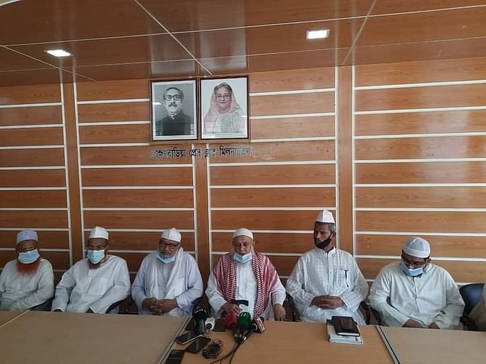 Hefazat-e-Islam leaders turn up at Brahmanbaria press club Monday afternoon