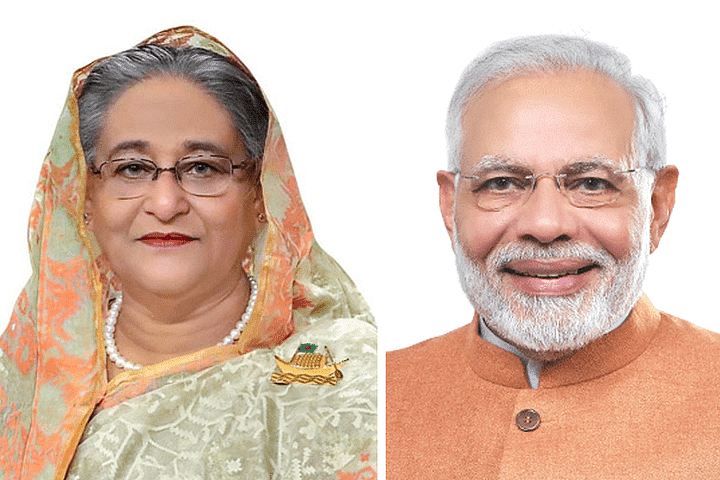 Prime minister Sheikh Hasina and Indian prime minister Narendra Modi 