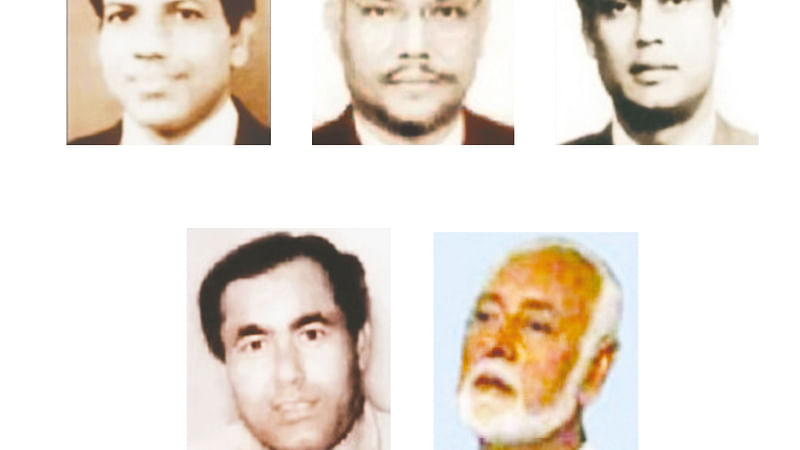 Rashed Chowdhury, Nur Chowdhury, Moslem Uddin, Abdur Rashid and Shariful Haque. Clockwise from right