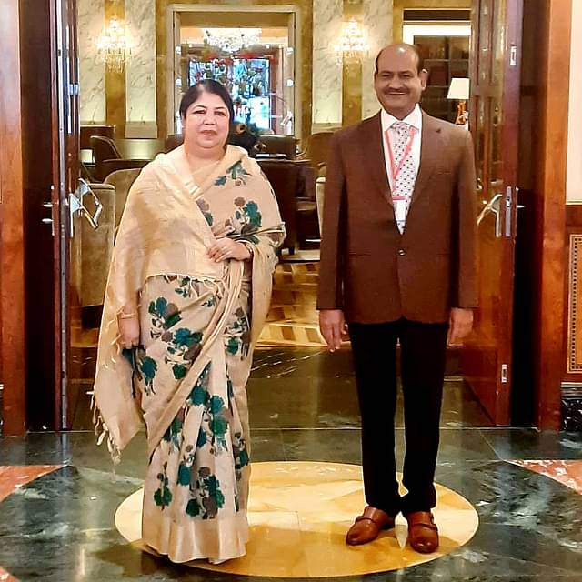 Jatiya Sangsad Speaker Shirin Sharmin Chaudhury and India’s Lok Sabha speaker Om Birla during the ongoing 5th World Conference of Speakers of Parliament in Vienna on 9 September 2021
