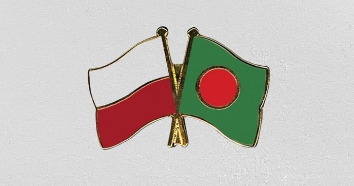 Flags of Poland and Bangladesh