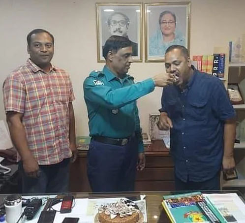 Police official Syed Nurul Islam celebrates birthday of a AL leader