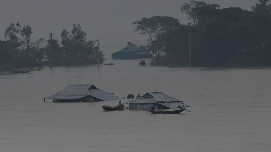Devastating flood submerges most of the areas in Sylhet division
