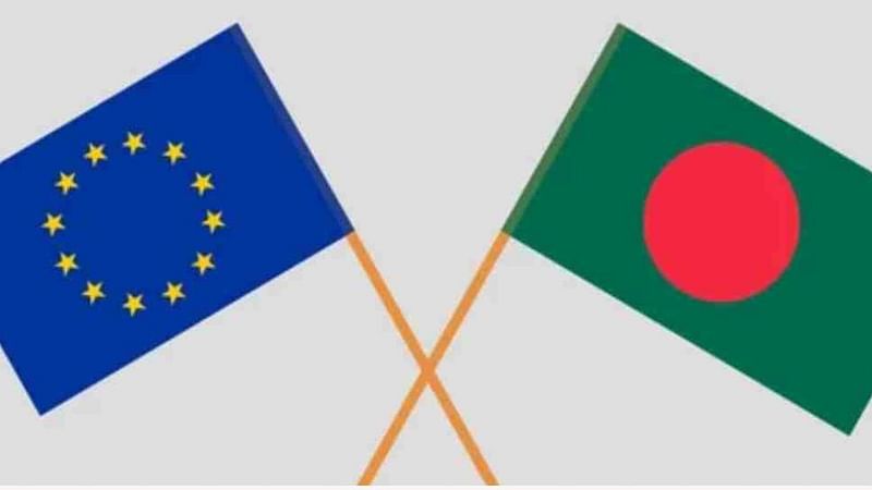 Flags of European Union and Bangladesh