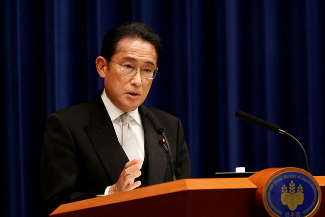 Japanese prime minister Fumio Kishida speaks during a news conference at the prime minister's official residence in Tokyo, Japan on 10 August 2022. 