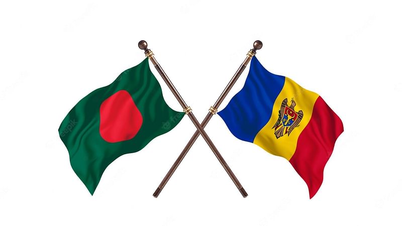 Flags of Bangladesh and Moldova