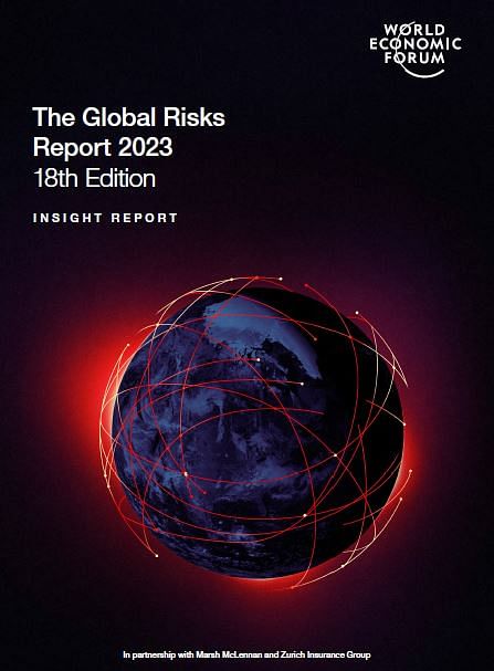 The cover page of 98-page The Global Risks Report 2023 
