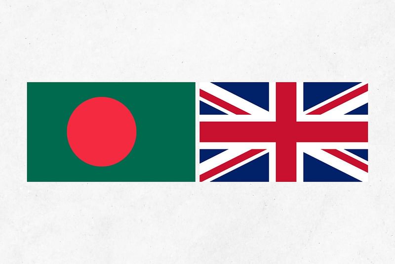 Flags of Bangladesh and the UK