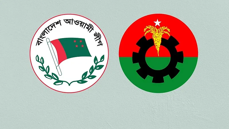 Flags of Awami League and BNP