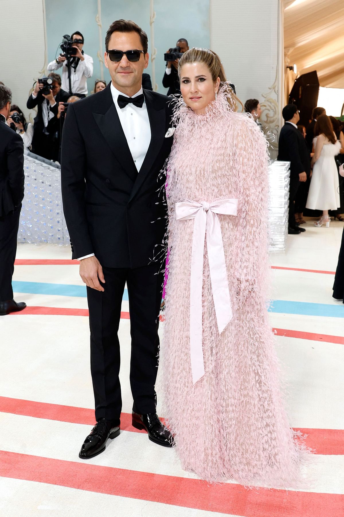 Roger Federer and Mirka Federer attend The 2023 Met Gala Celebrating "Karl Lagerfeld: A Line Of Beauty" at The Metropolitan Museum of Art on 1st May, 2023 in New York City. 