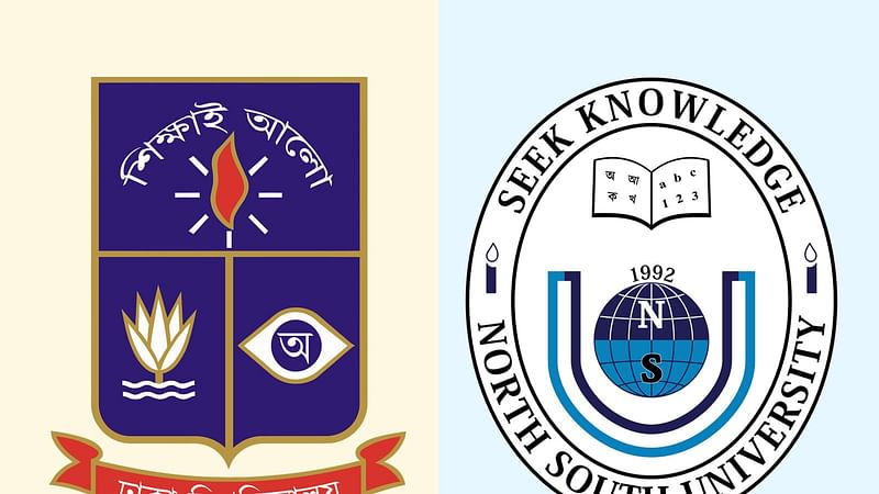 Dhaka University and NSU logos